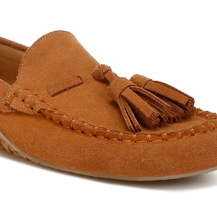 suede round toe tassel loafers
#color_tan