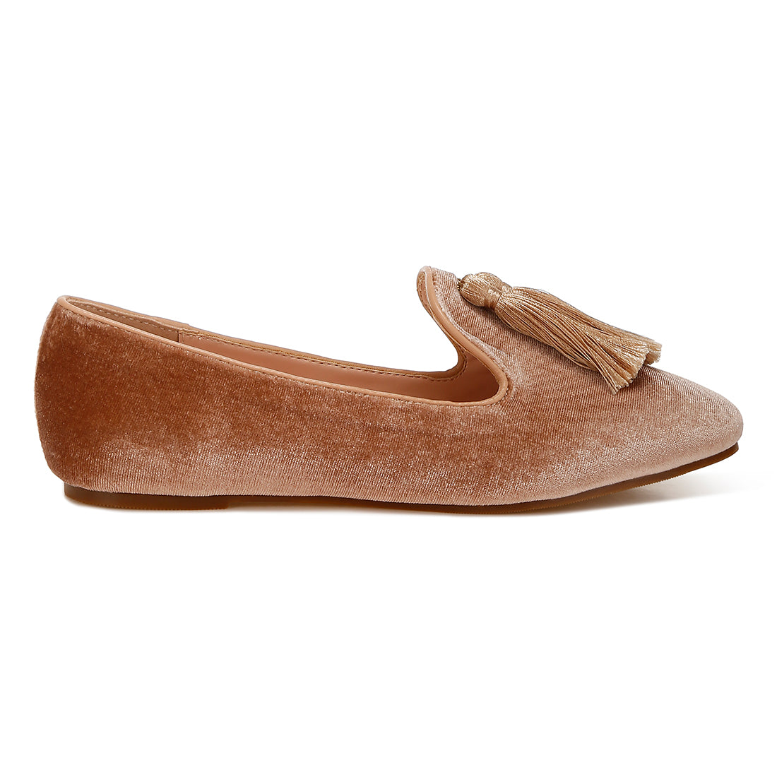 iconic tassel detail velvet loafers#color_beige