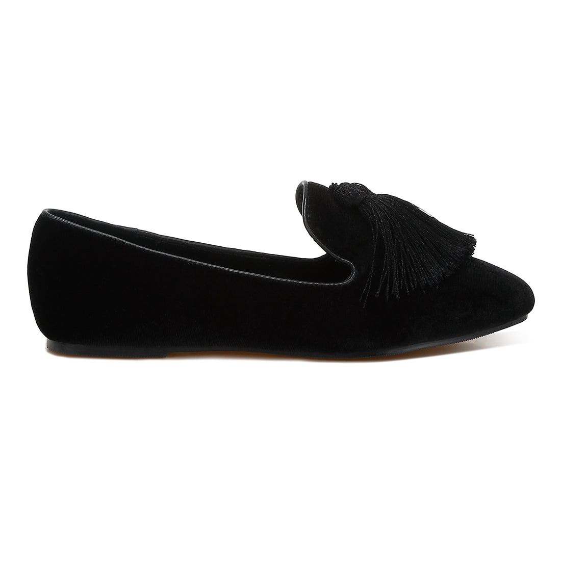 iconic tassel detail velvet loafers#color_black
