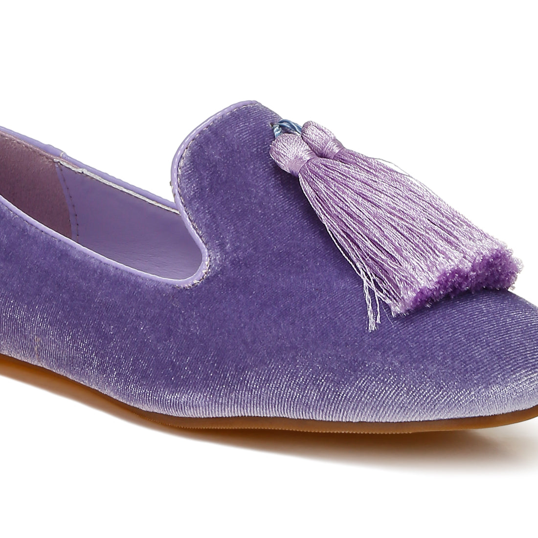 iconic tassel detail velvet loafers#color_lilac