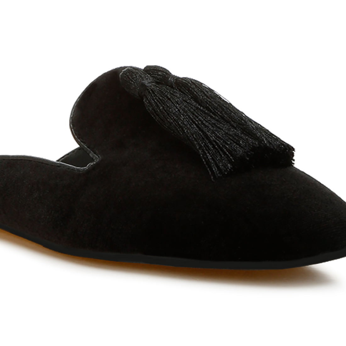tassel detail velvet mules#color_black