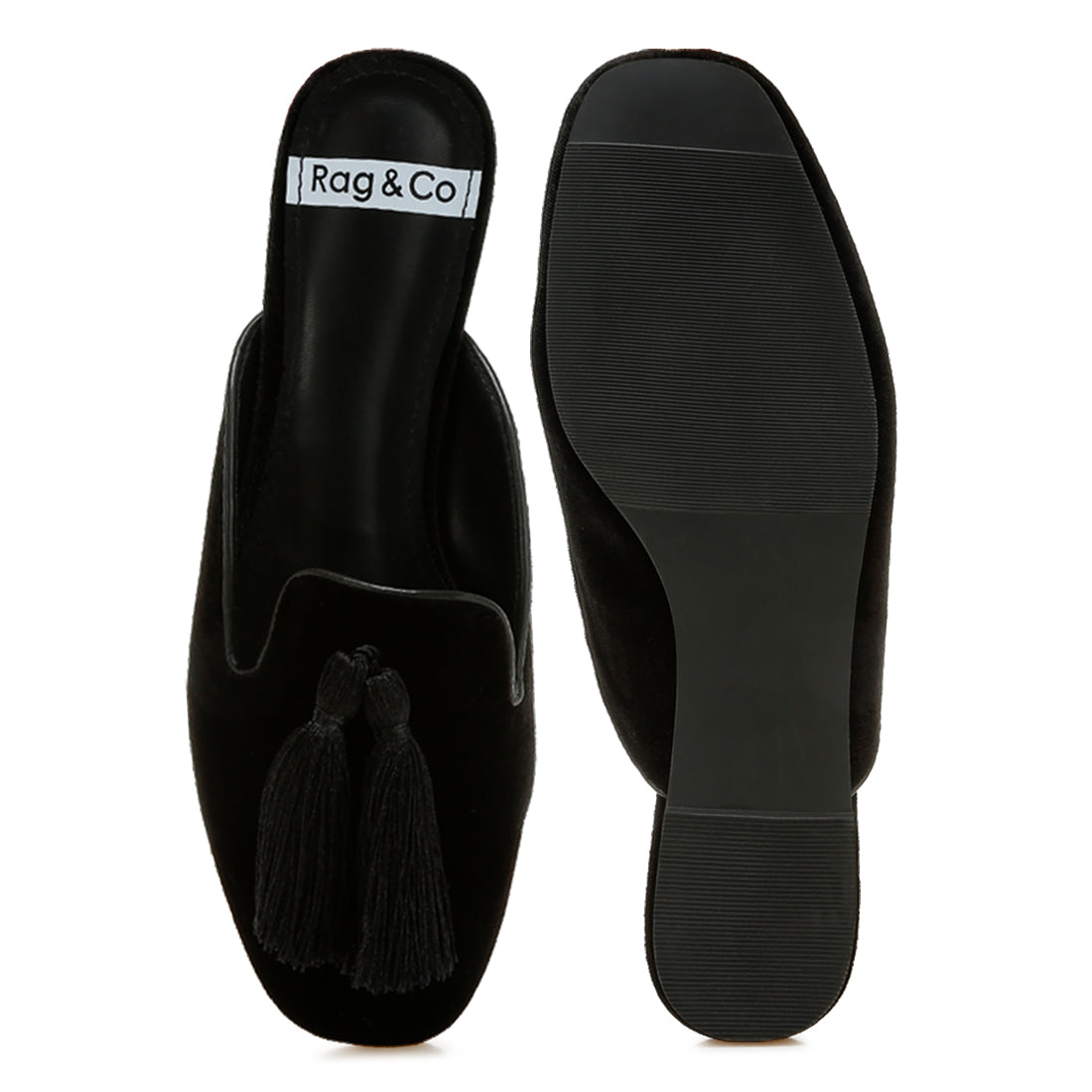 tassel detail velvet mules#color_black