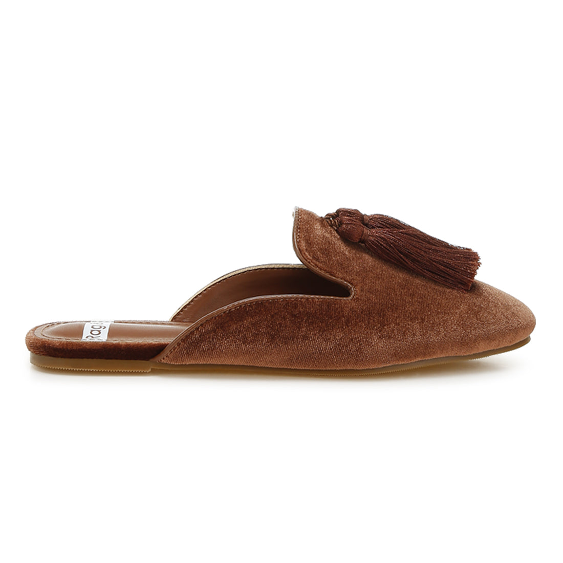 tassel detail velvet mules#color_brown
