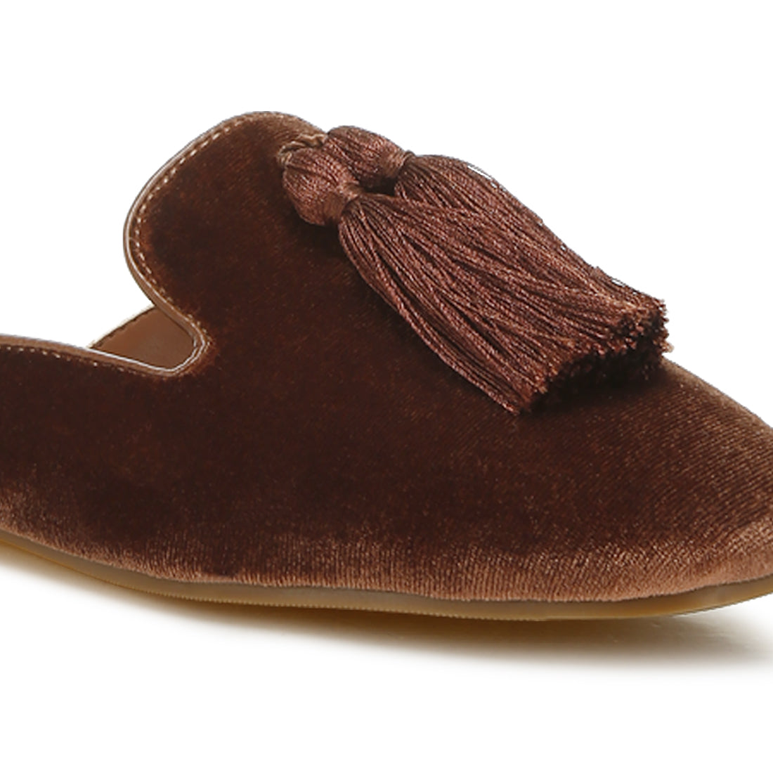 tassel detail velvet mules#color_brown