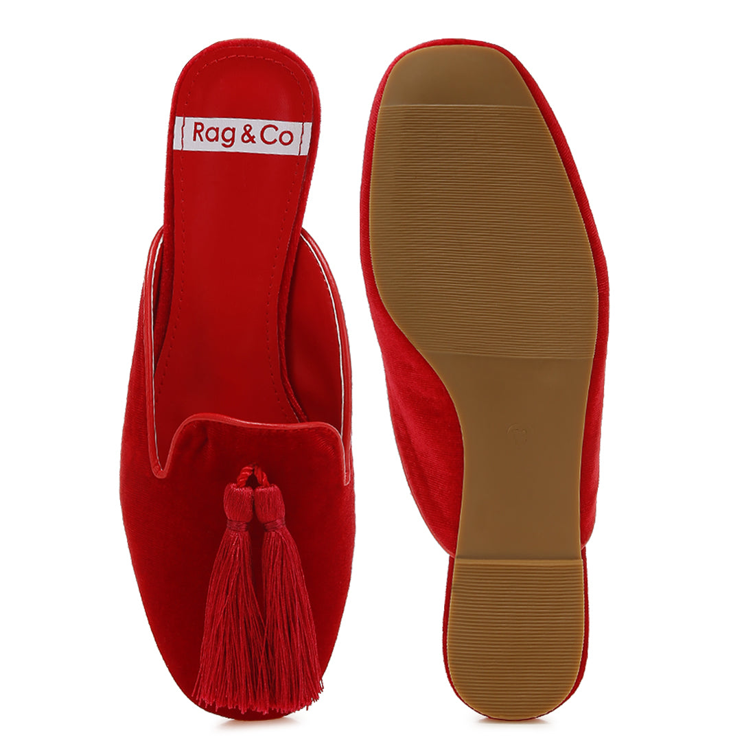 tassel detail velvet mules#color_red