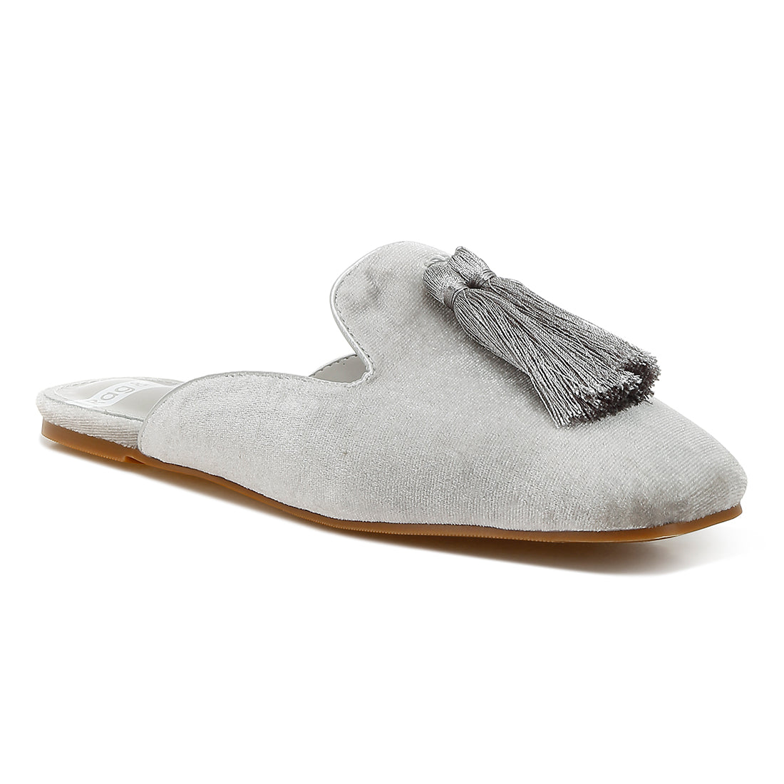 tassel detail velvet mules#color_silver