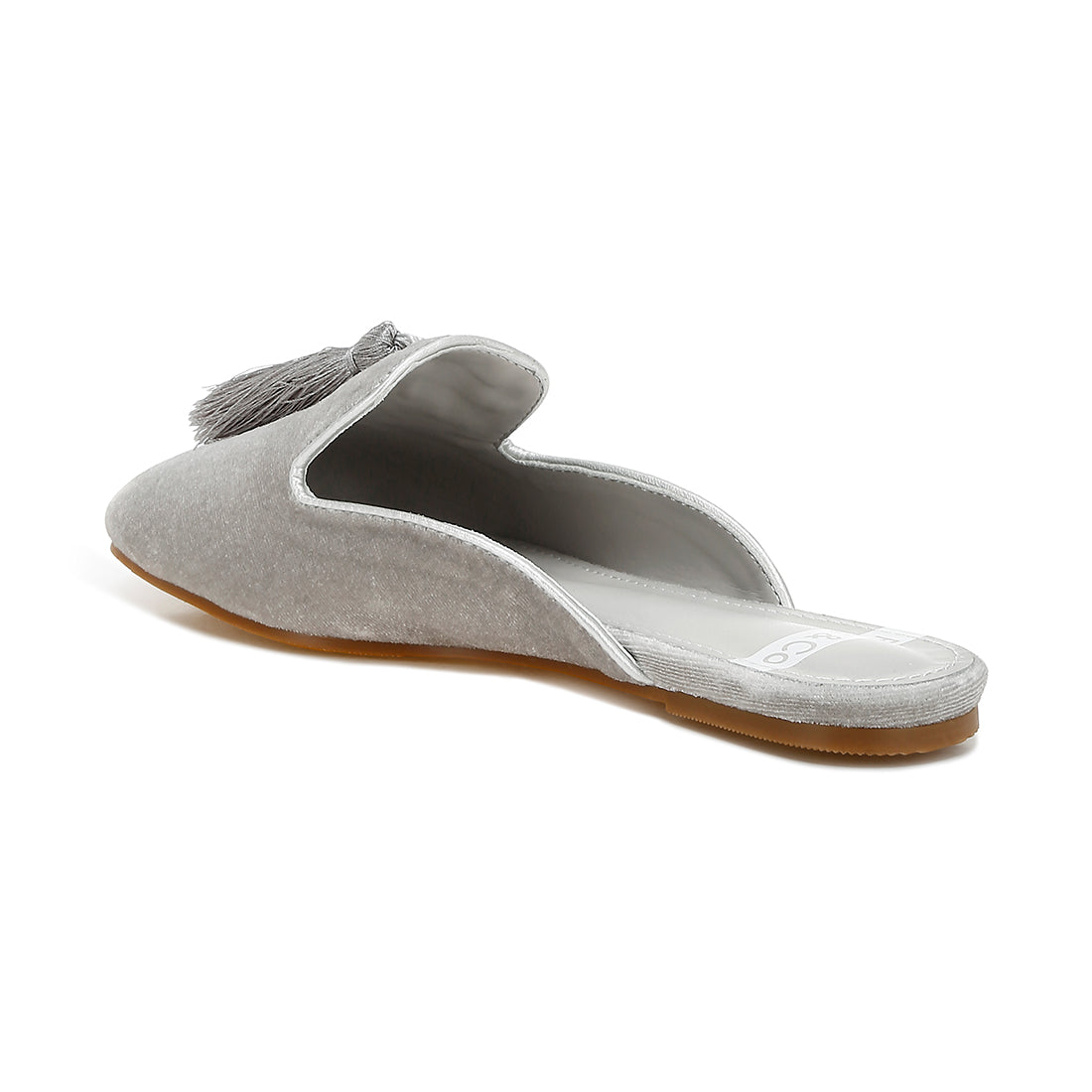 tassel detail velvet mules#color_silver