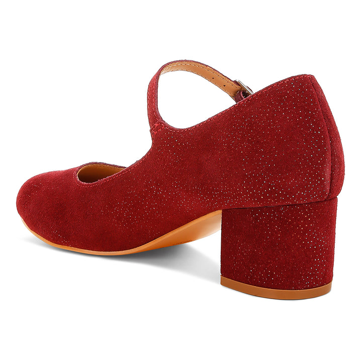 shimmer suede mary jane sandals
#color_red