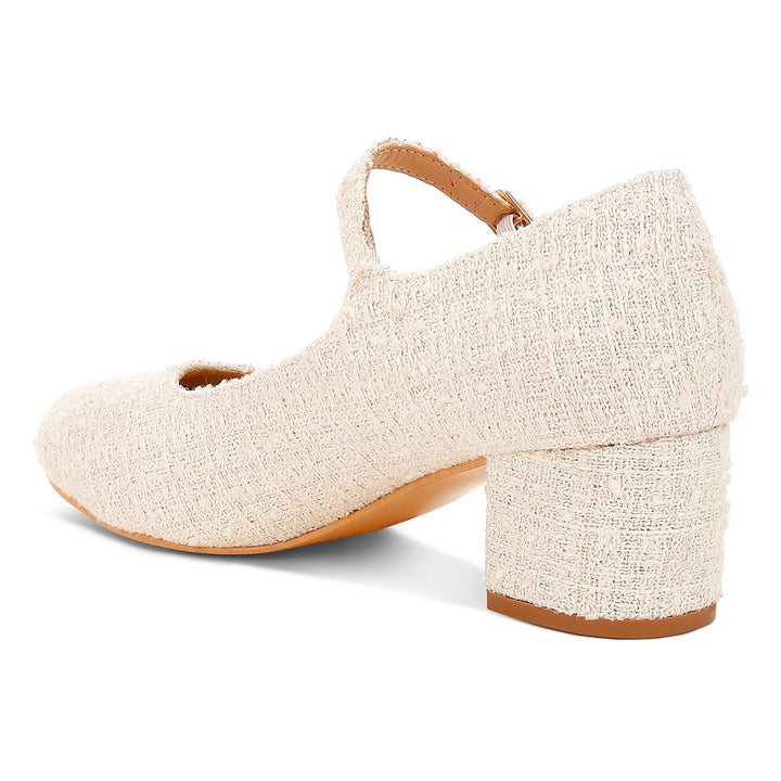 tweed mary jane sandals
#color_white