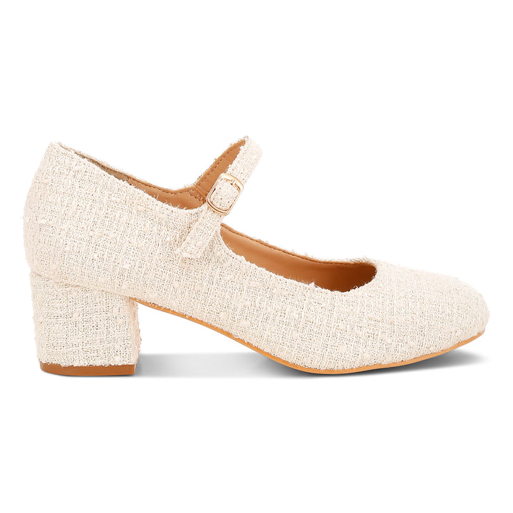 tweed mary jane sandals
#color_white