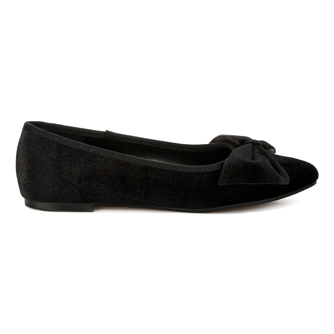 velvet bow detail ballerinas
#color_black