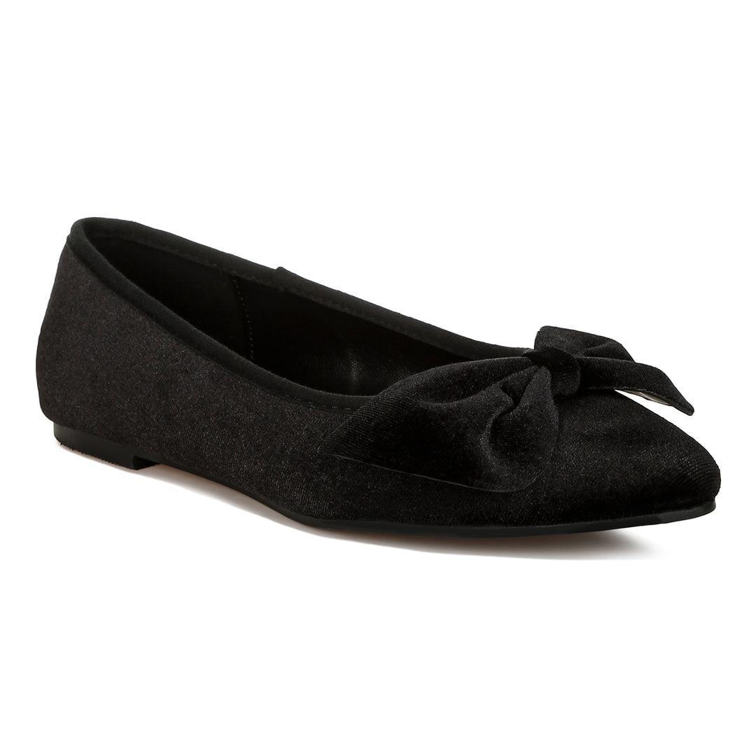 velvet bow detail ballerinas
#color_black