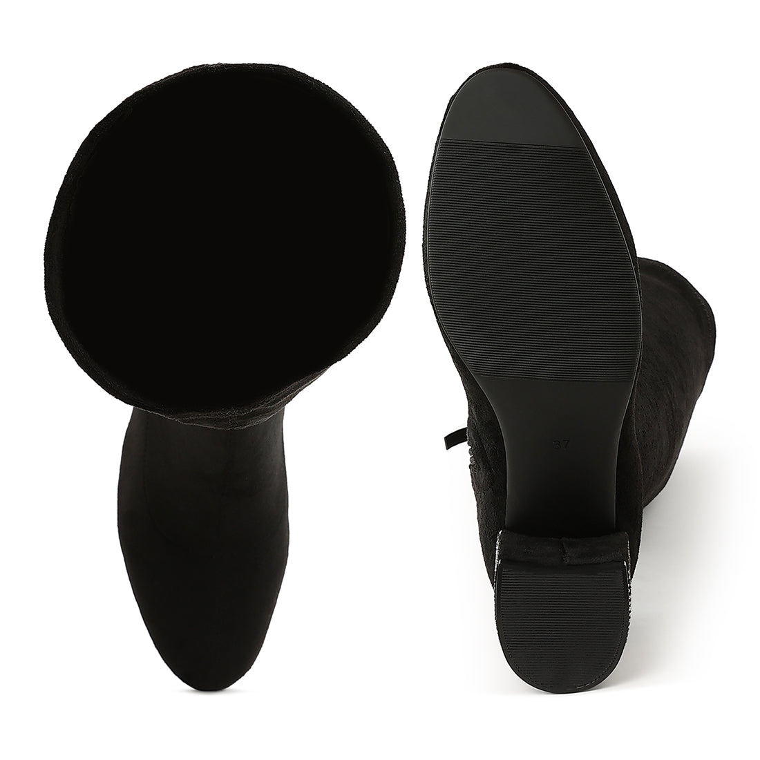 microfiber knee high boots#color_black