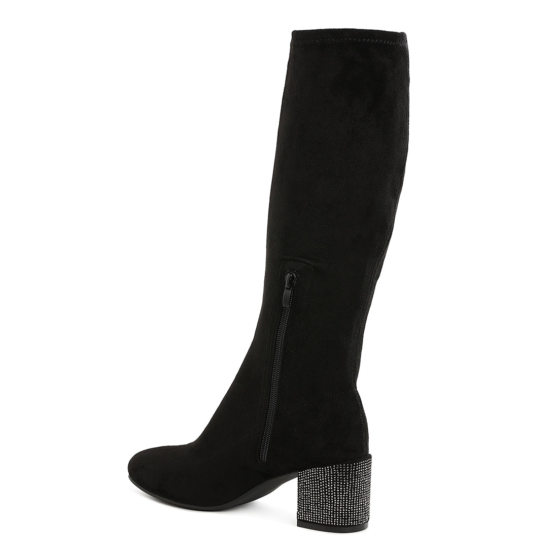 microfiber knee high boots#color_black