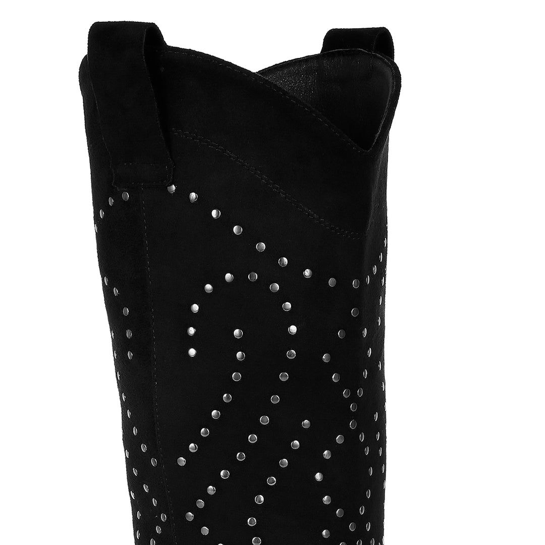 studs embellished cowboy boots#color_black