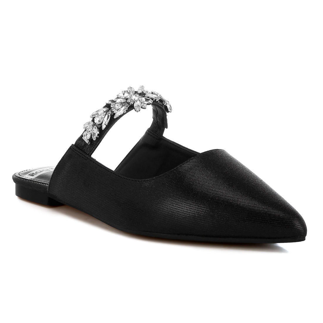 diamante strap glitter mules#color_black