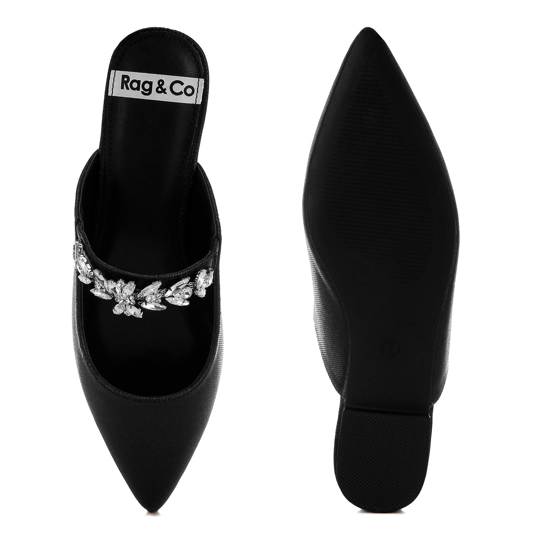 diamante strap glitter mules#color_black