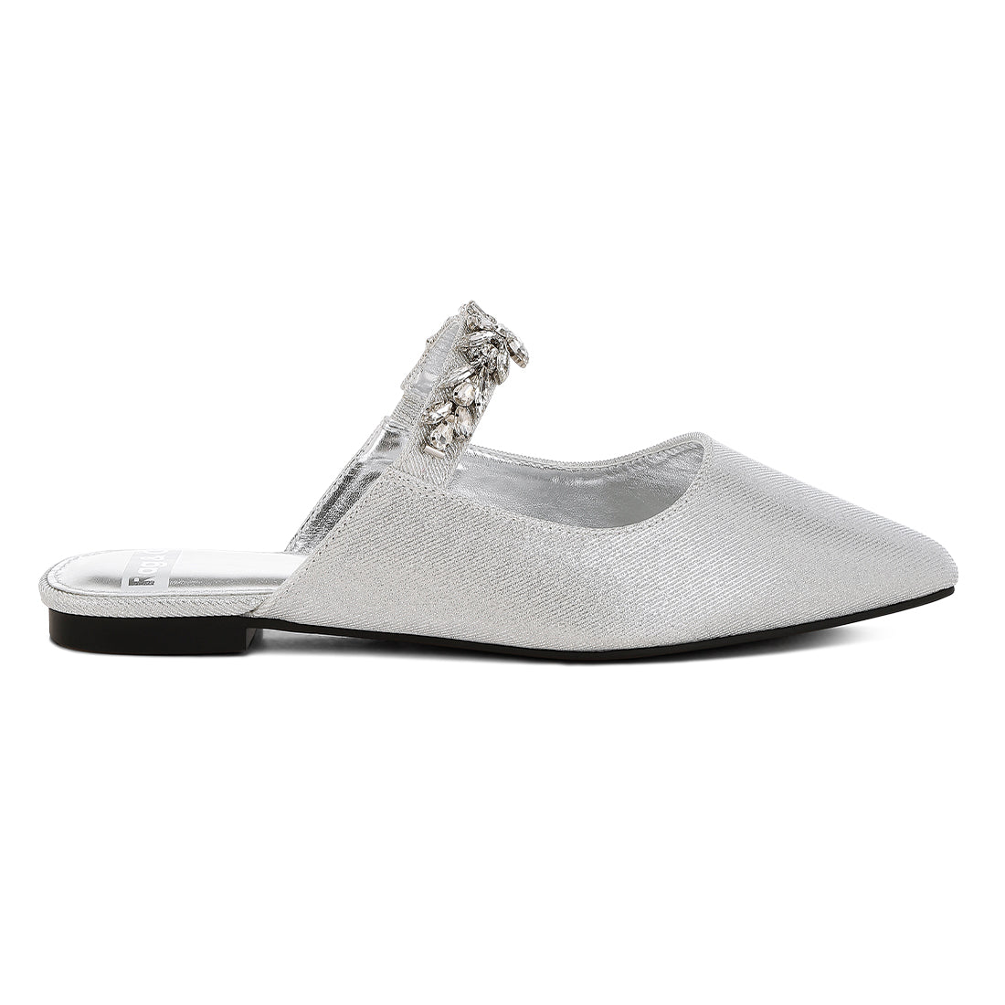diamante strap glitter mules#color_silver