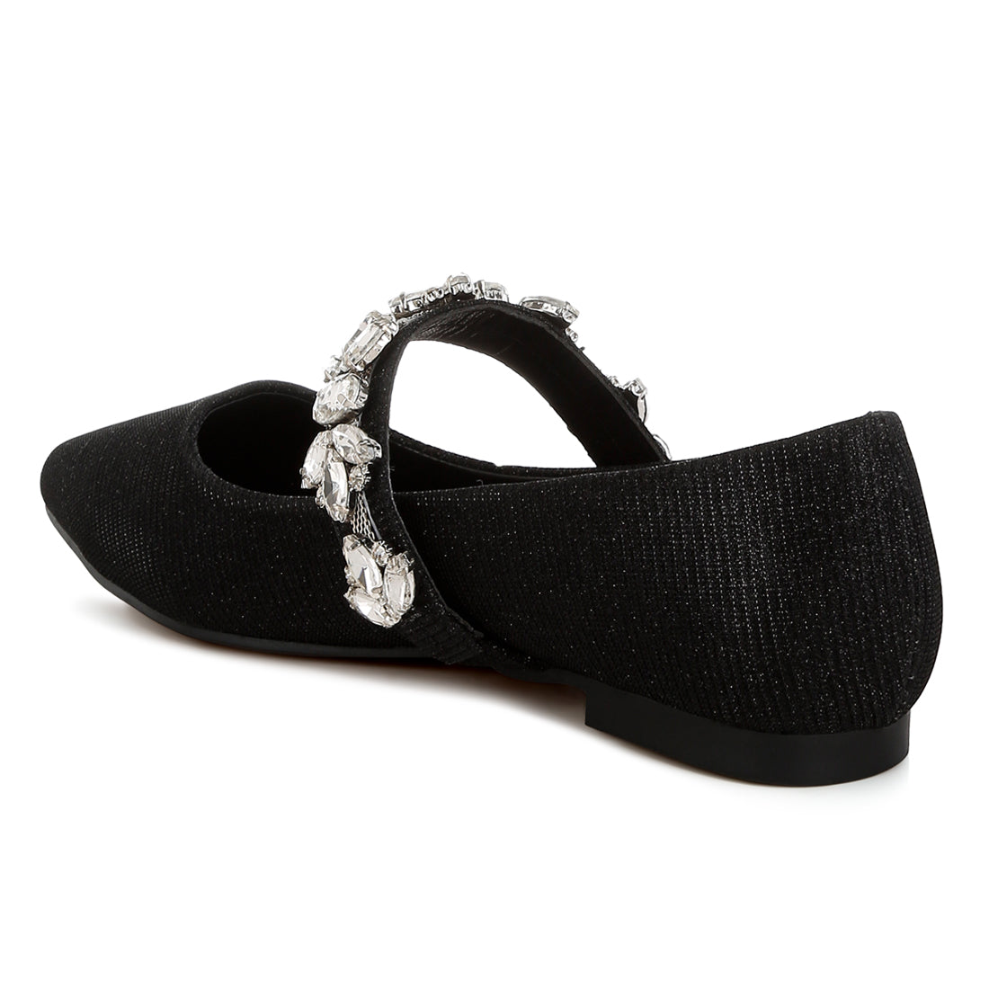 diamante brooch glitter ballerinas#color_black