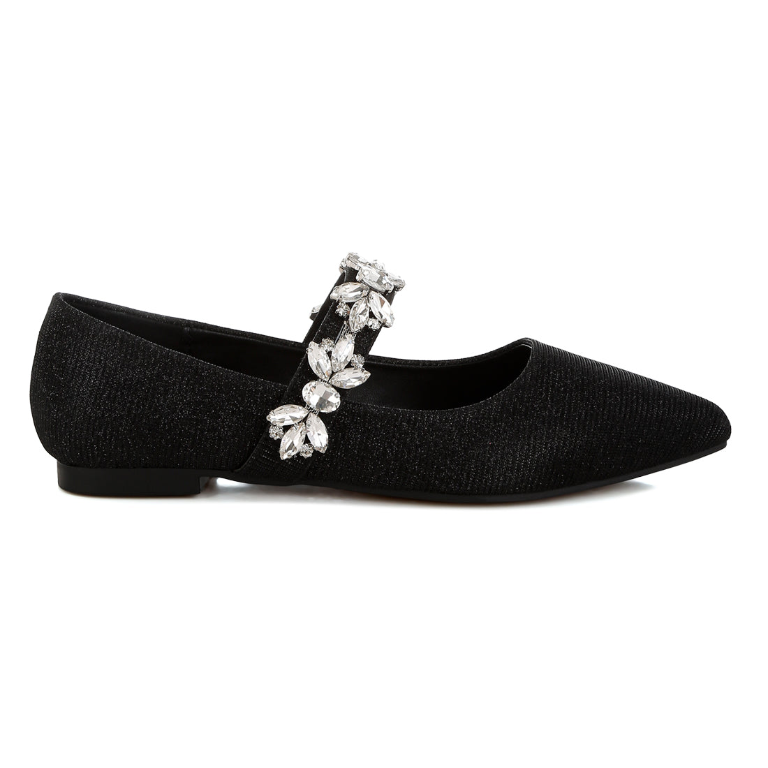 diamante brooch glitter ballerinas#color_black