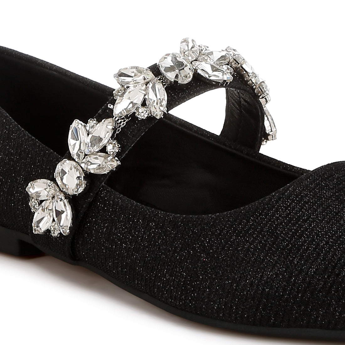diamante brooch glitter ballerinas#color_black