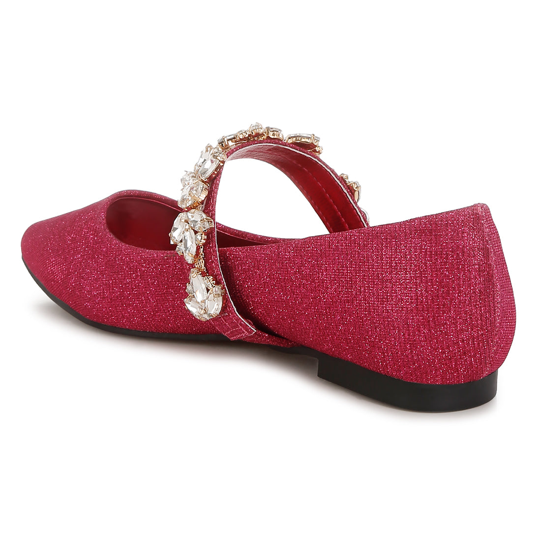 diamante brooch glitter ballerinas#color_fuchsia