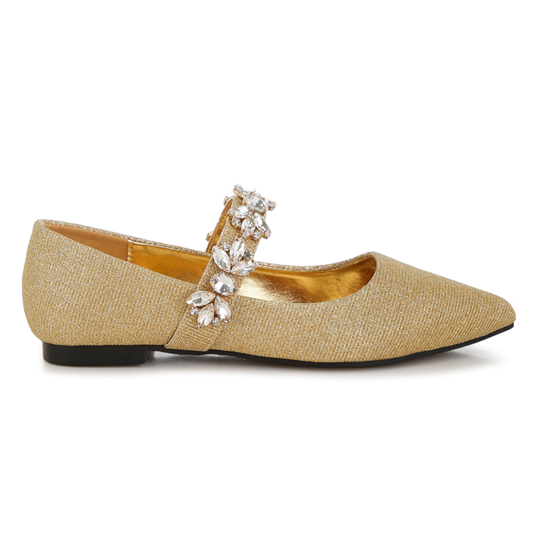 diamante brooch glitter ballerinas#color_gold