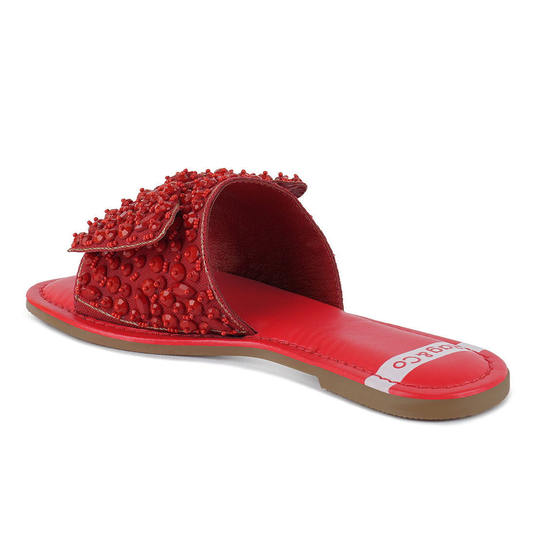 big bow beaded flats#color_red