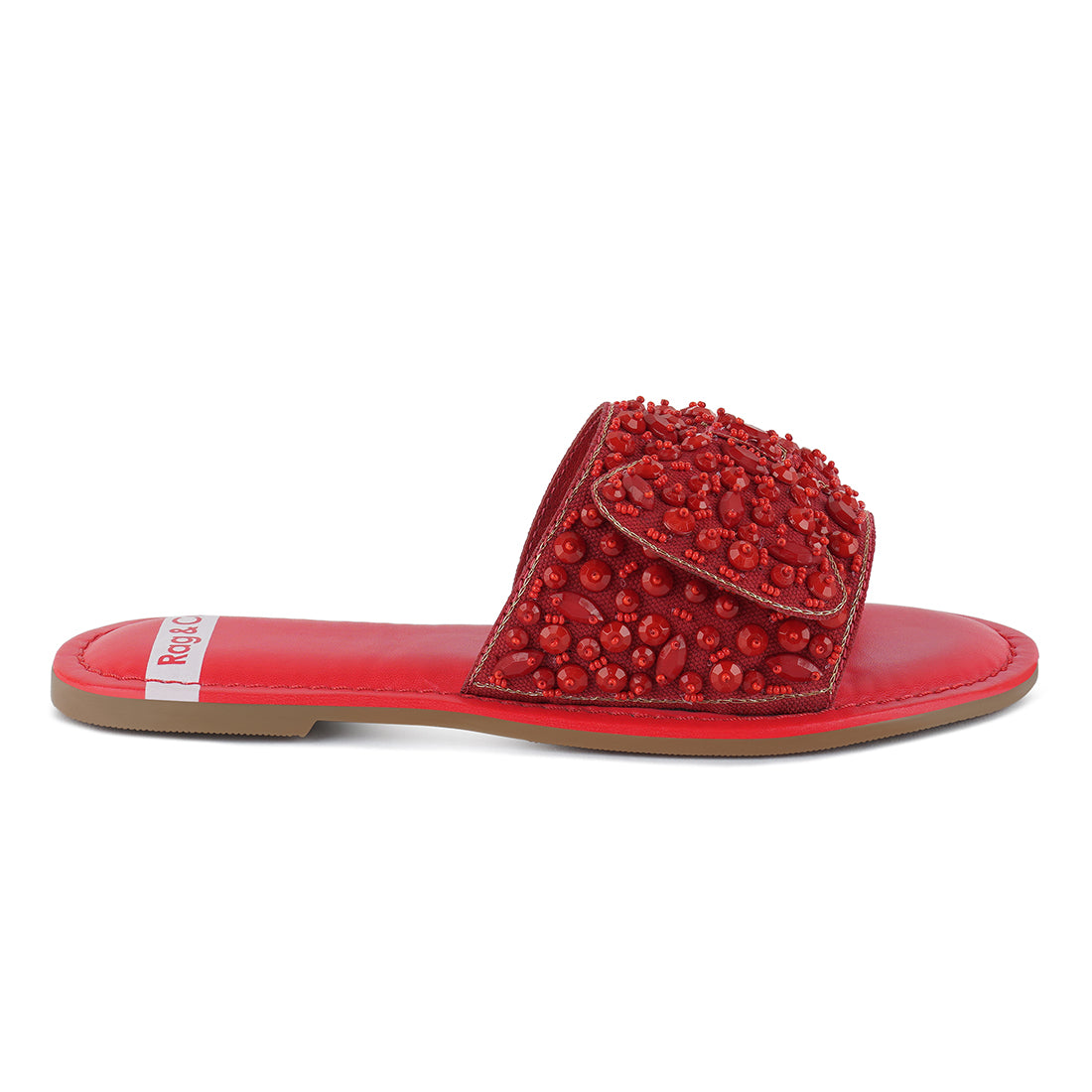 big bow beaded flats#color_red