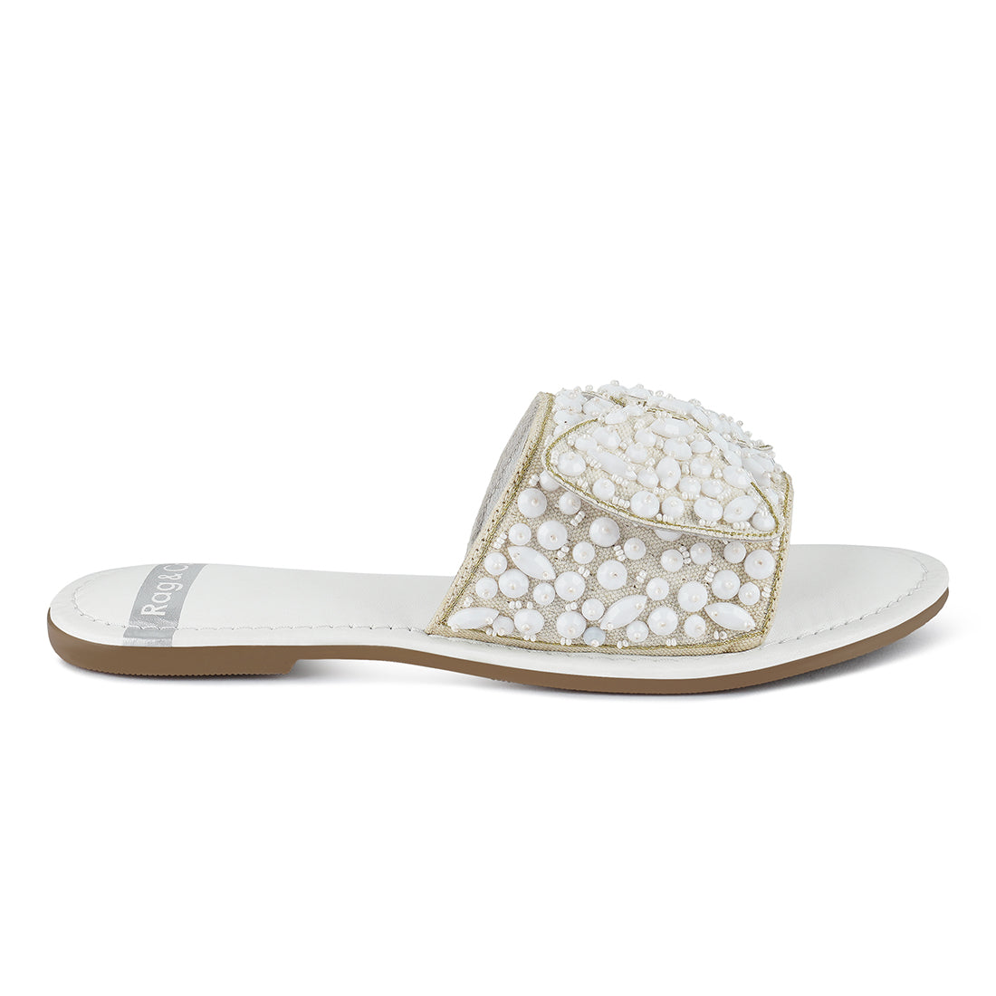 big bow beaded flats#color_white