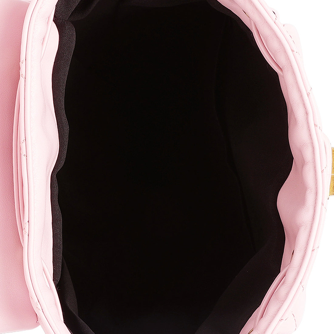 faux leather bucket backpack#color_pink