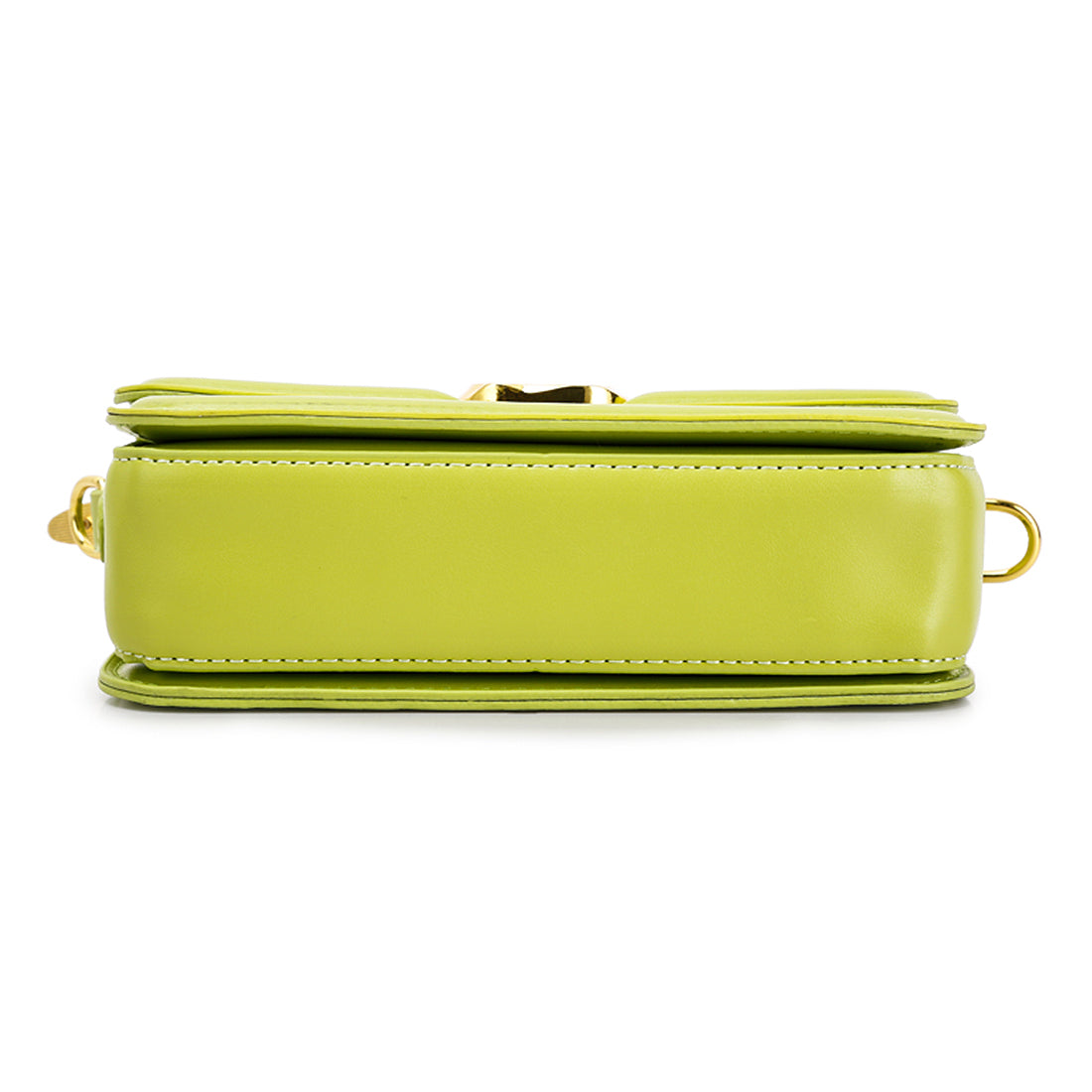 classic gold buckle sling bag#color_green