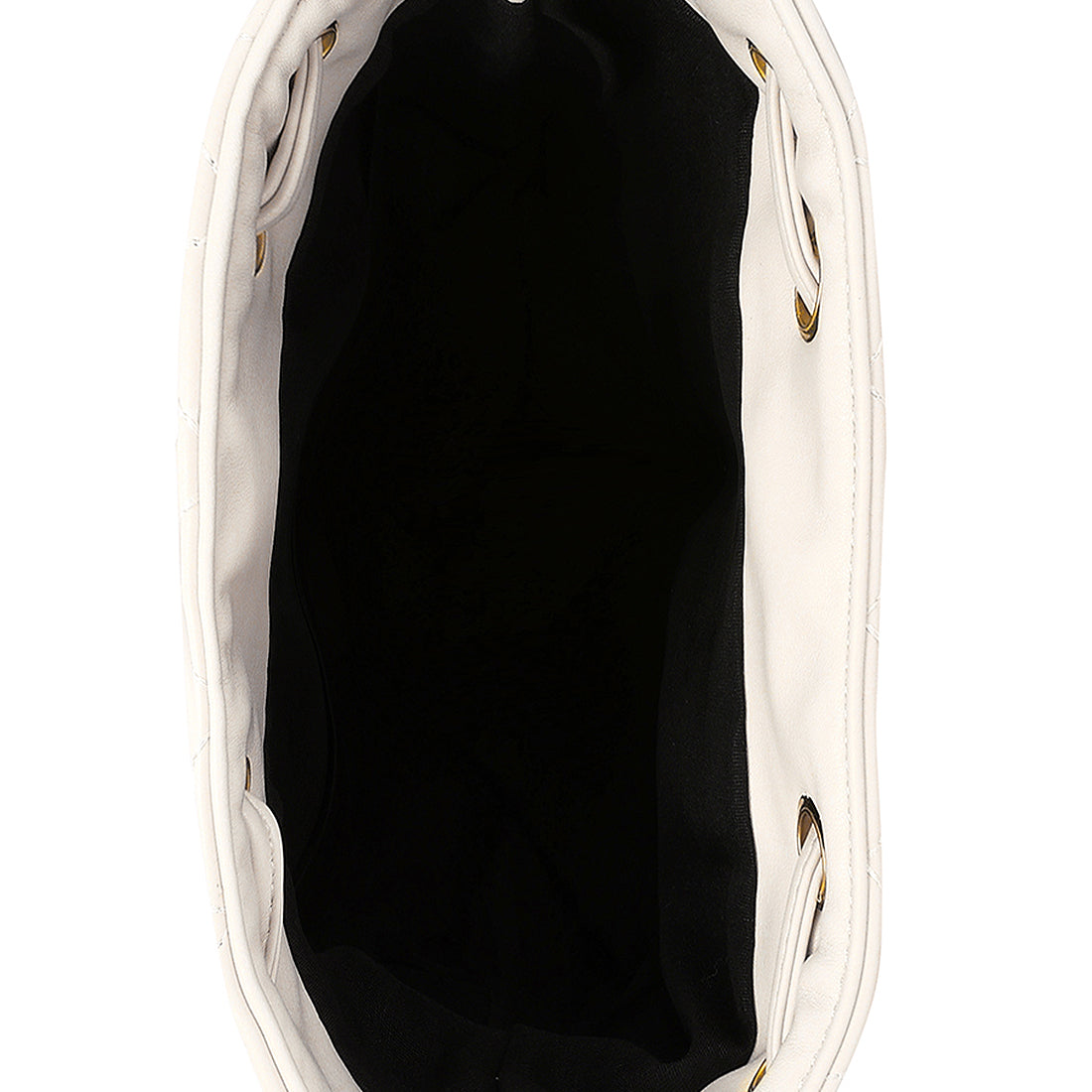 faux leather bucket backpack#color_white