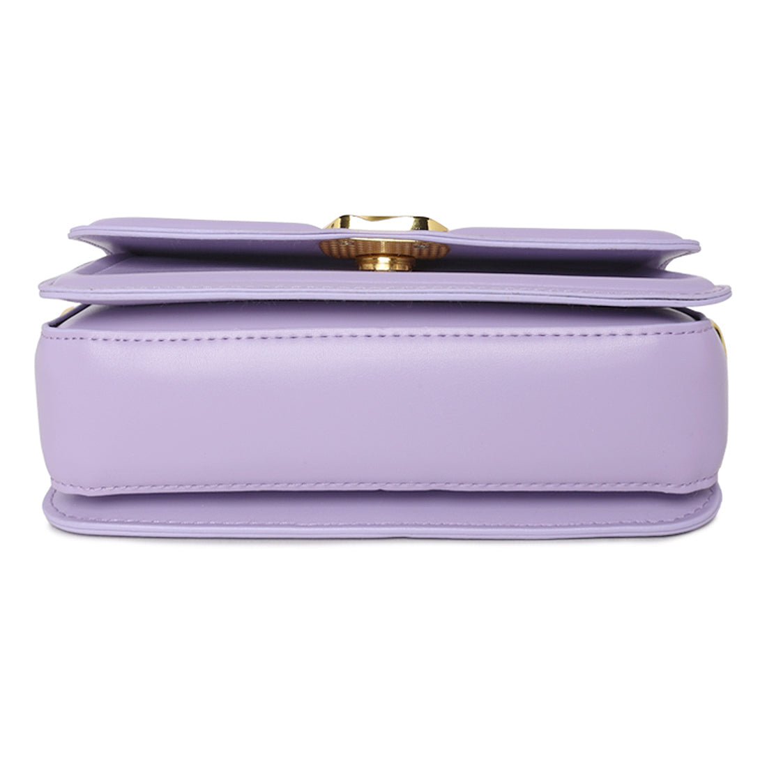 classic gold buckle sling bag#color_purple