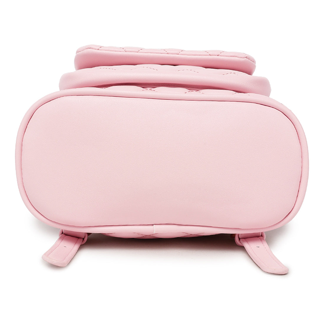 faux leather bucket backpack#color_pink