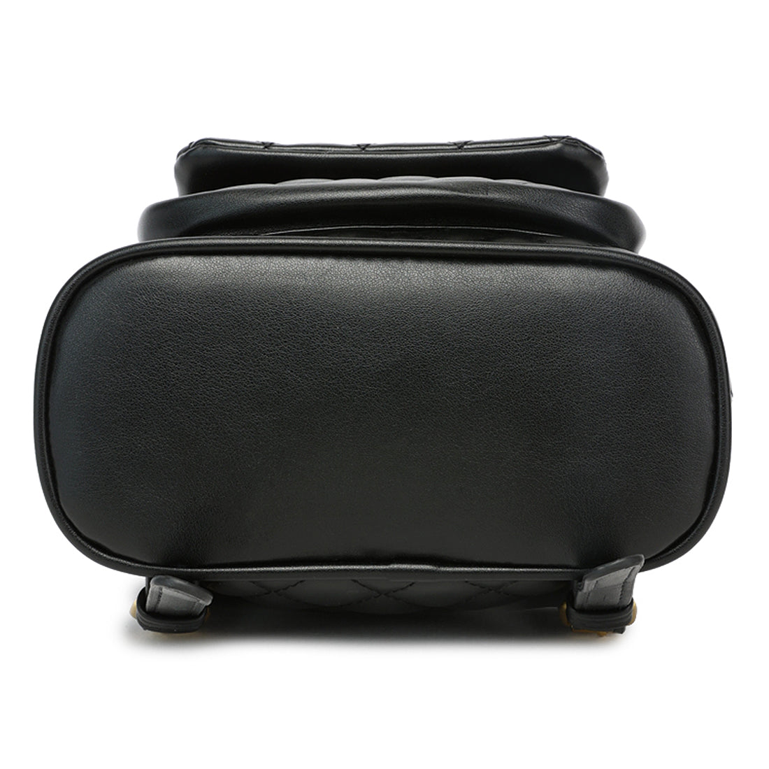 faux leather bucket backpack#color_black