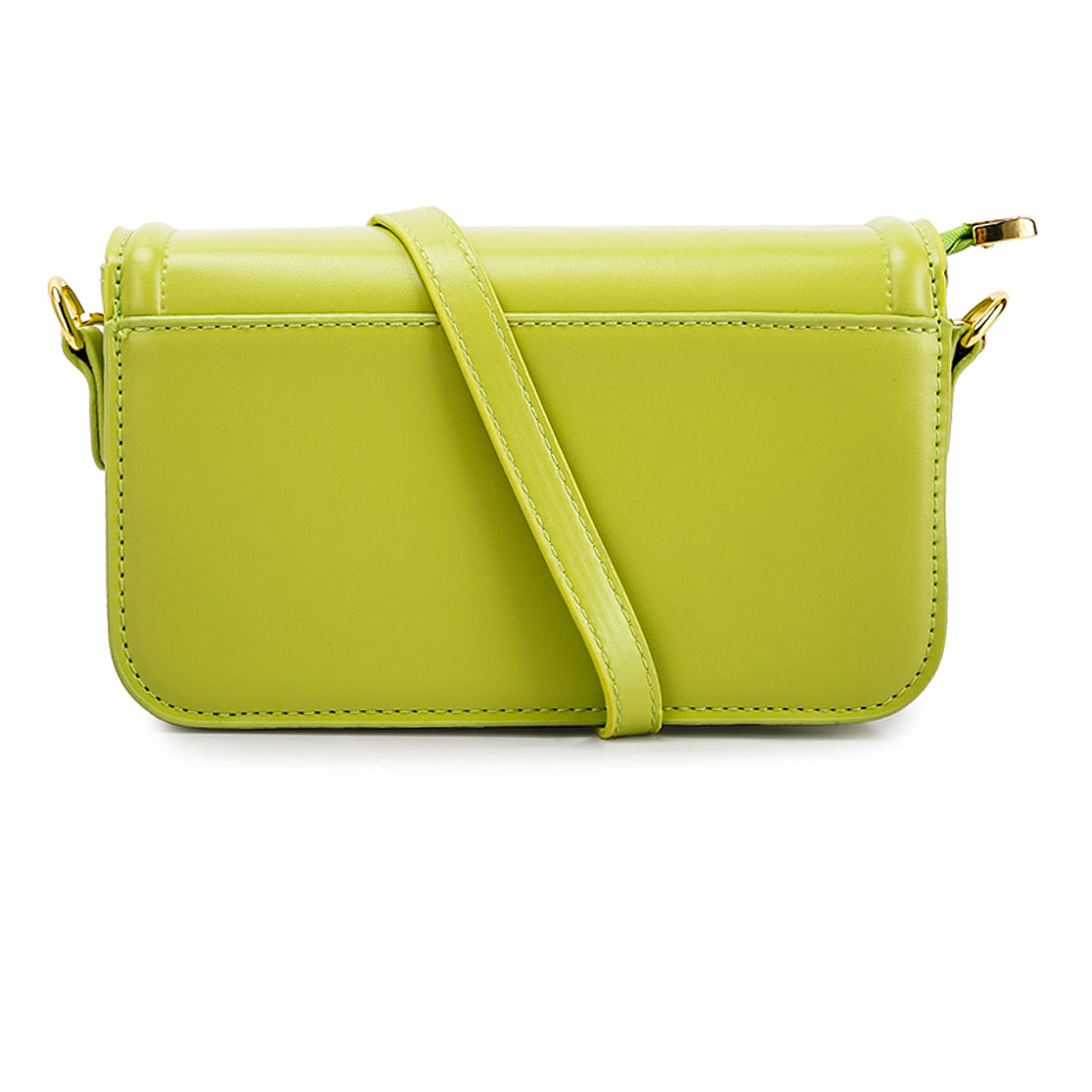 classic gold buckle sling bag#color_green
