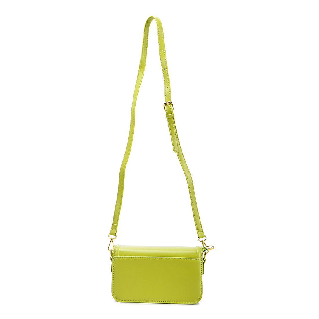 classic gold buckle sling bag#color_green