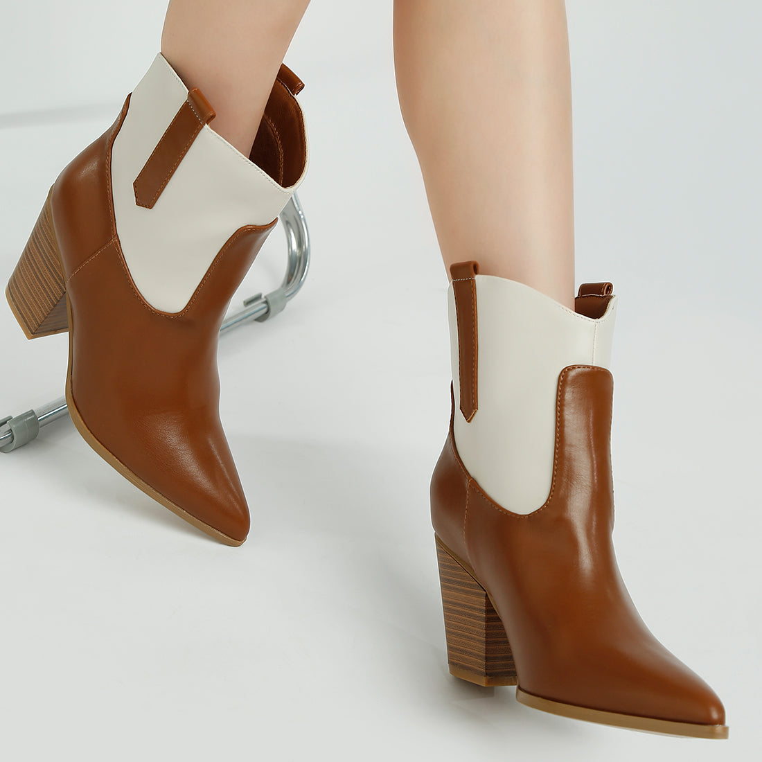 two tone cowboy boots#color_tan