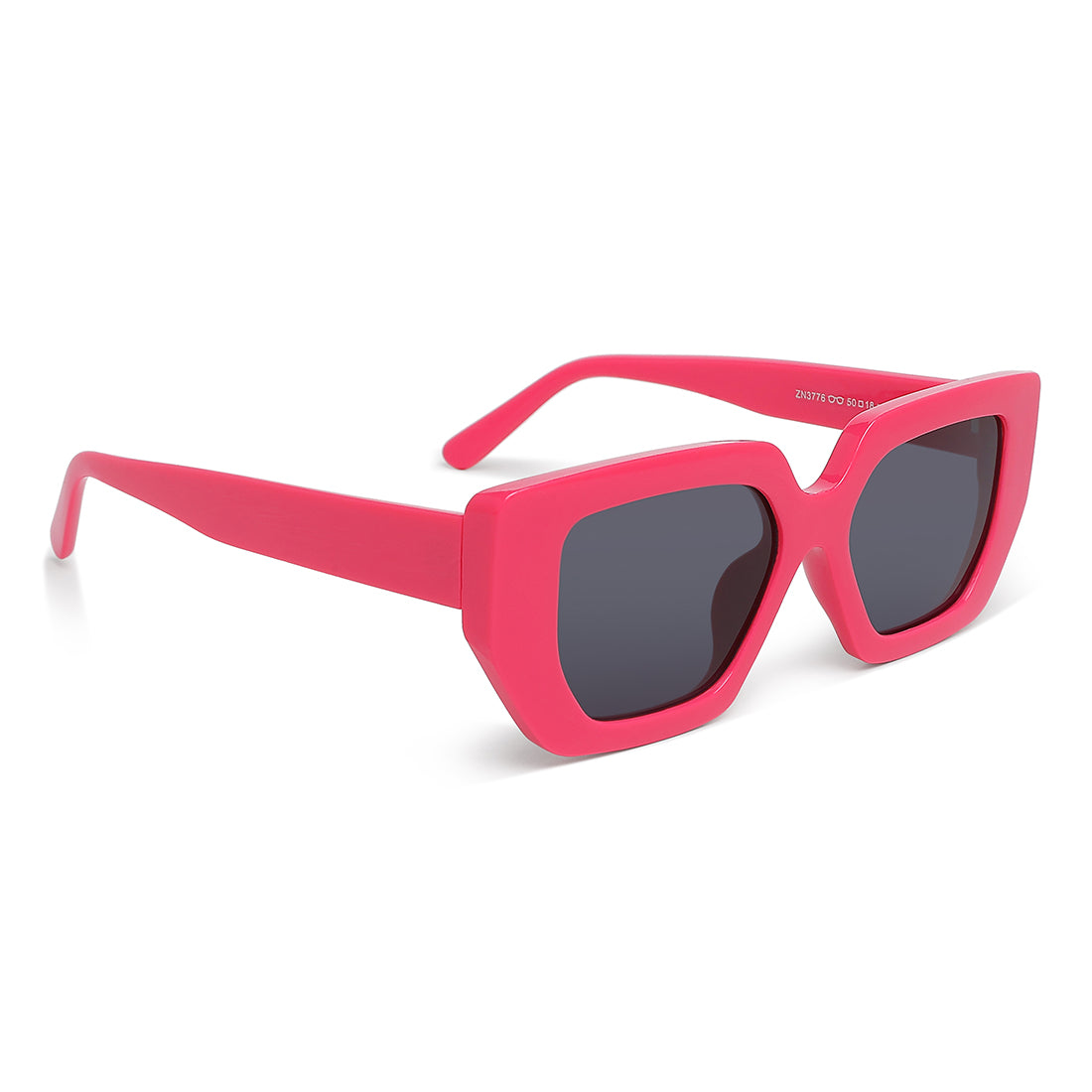 oversized cat eye square sunglasses#color_dark-pink