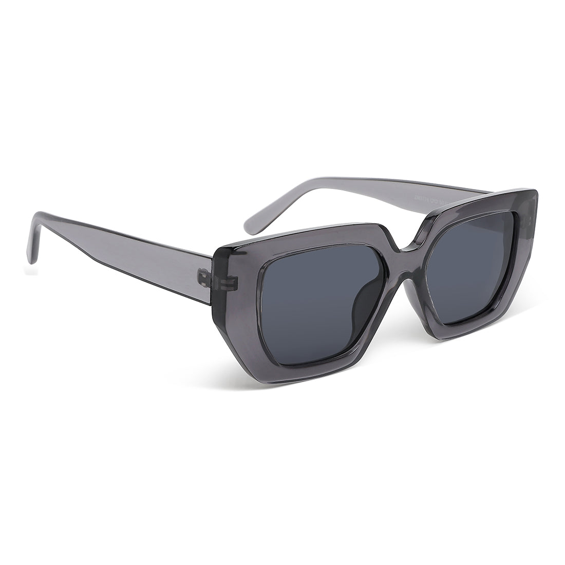 oversized cat eye square sunglasses#color_grey
