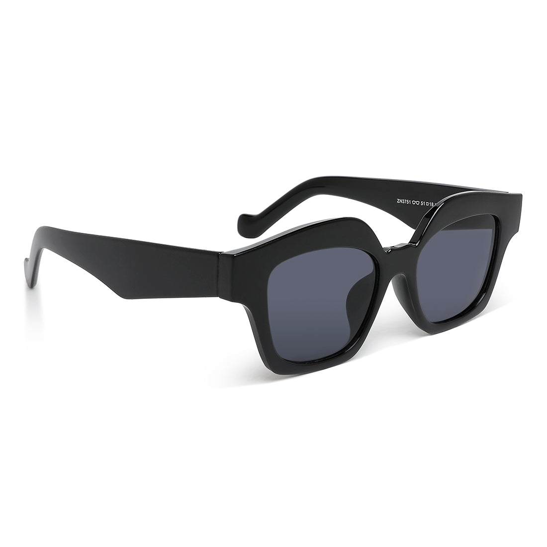 tinted uv-protected square sunglasses#color_black