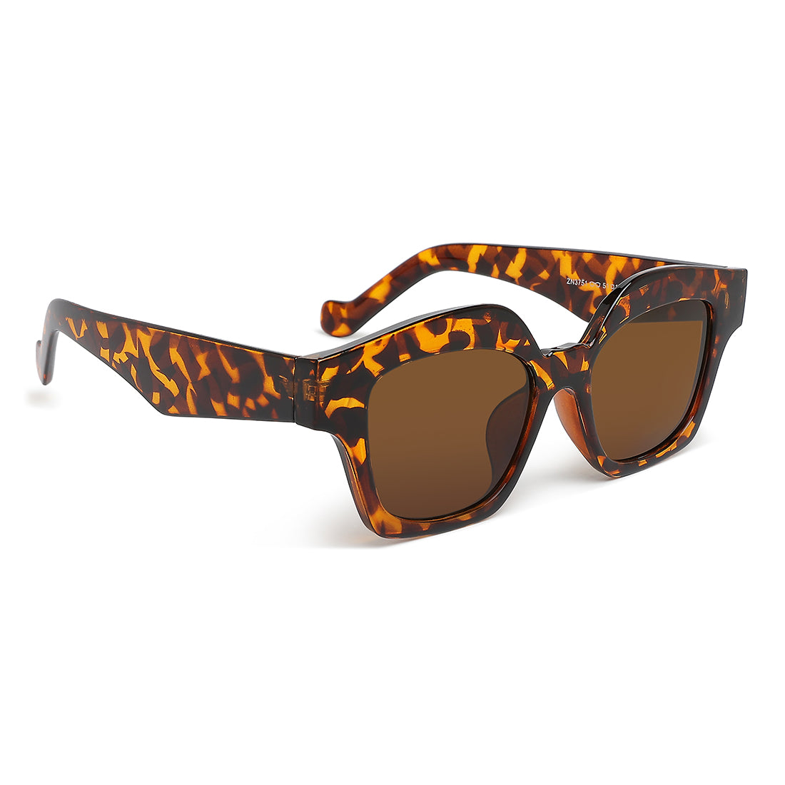 tinted uv-protected square sunglasses#color_leopard-print