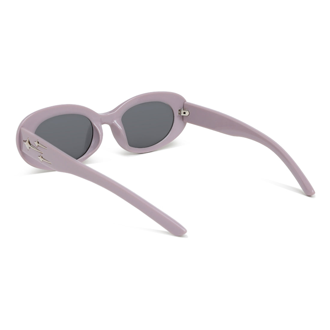 metallic stars oval sunglasses#color_purple