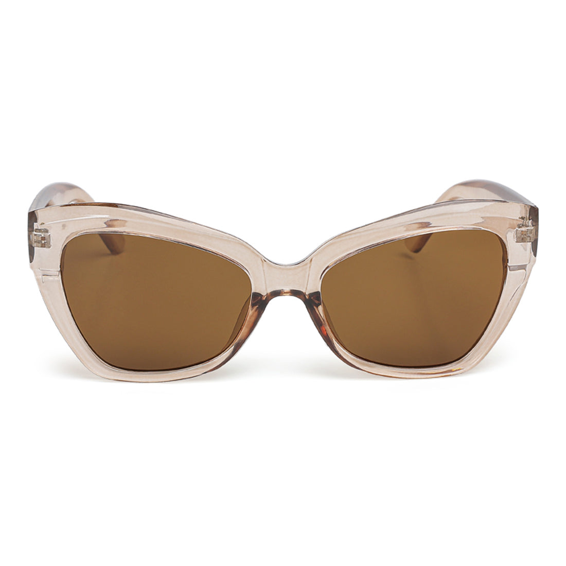 chunky cat eye sunglasses#color_light-brown