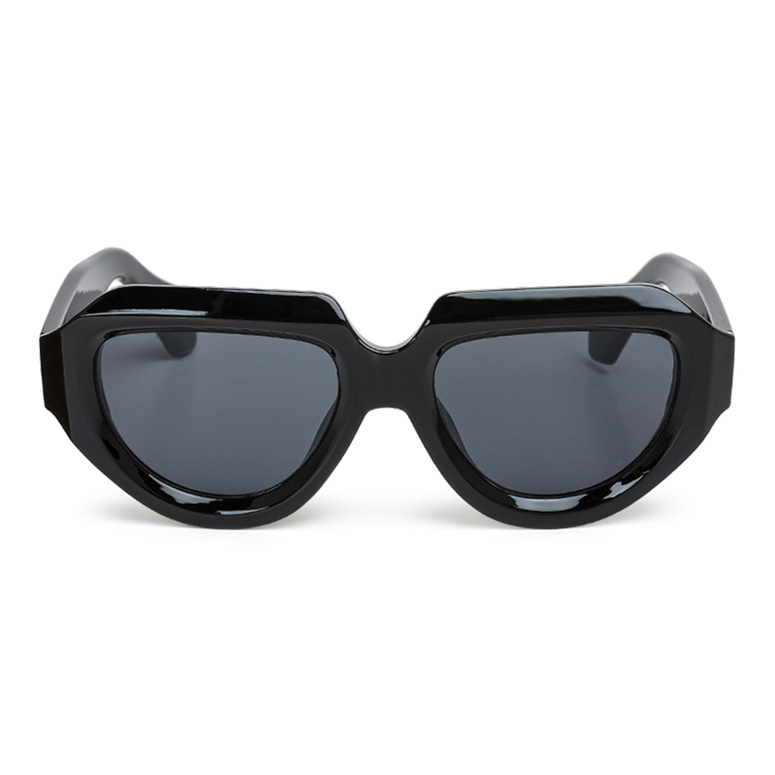 retro thick rim sunglasses#color_black