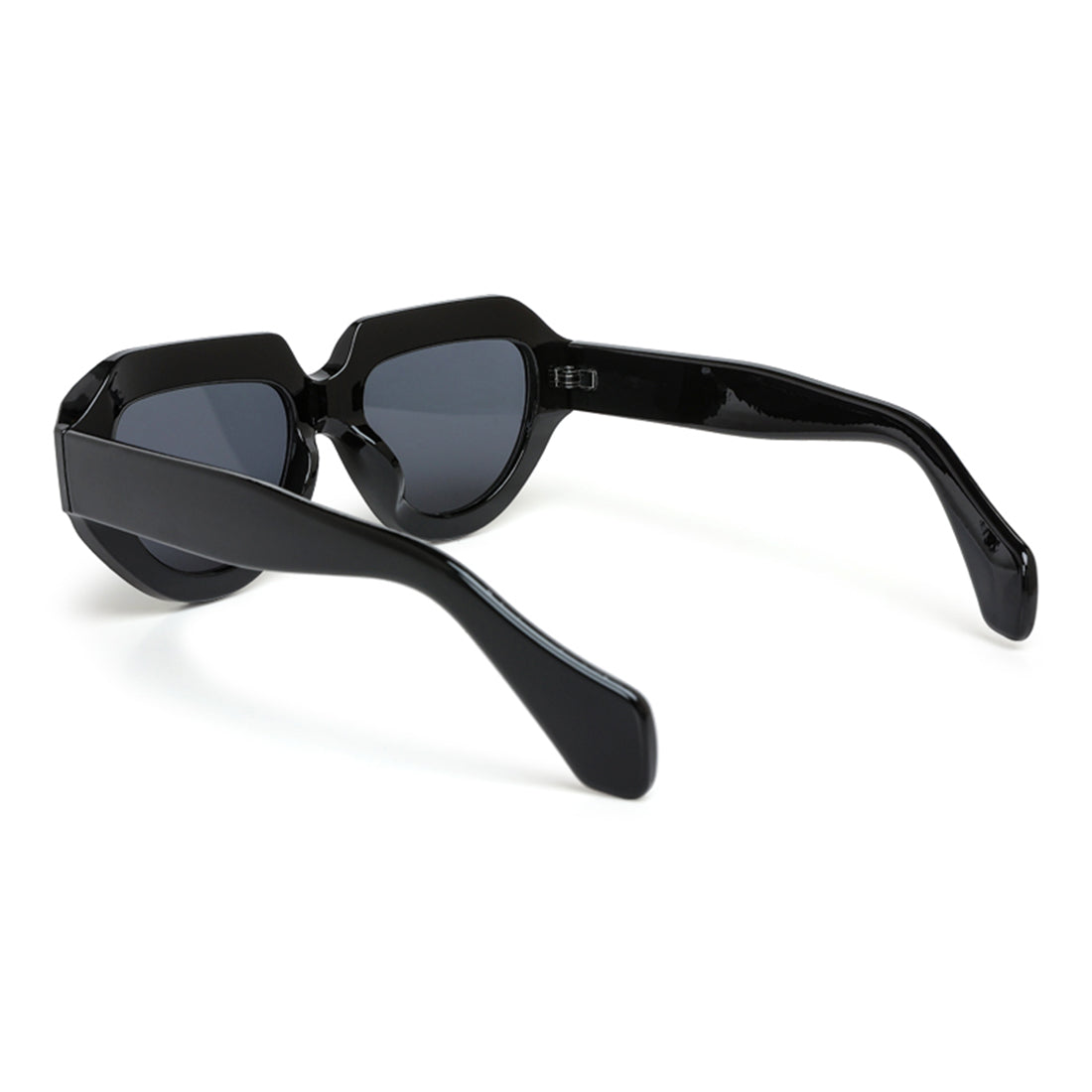 retro thick rim sunglasses#color_black