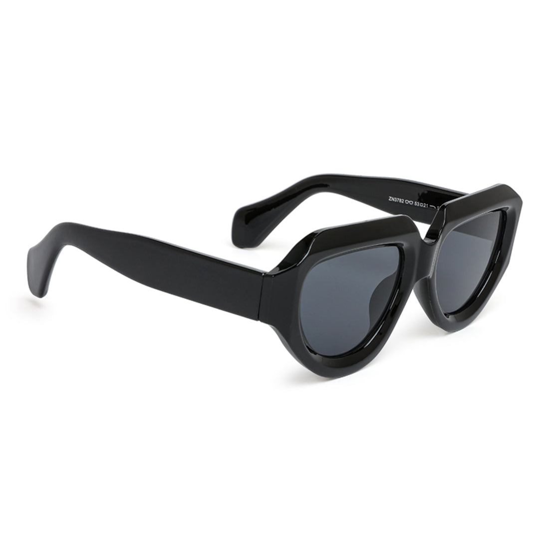 retro thick rim sunglasses#color_black