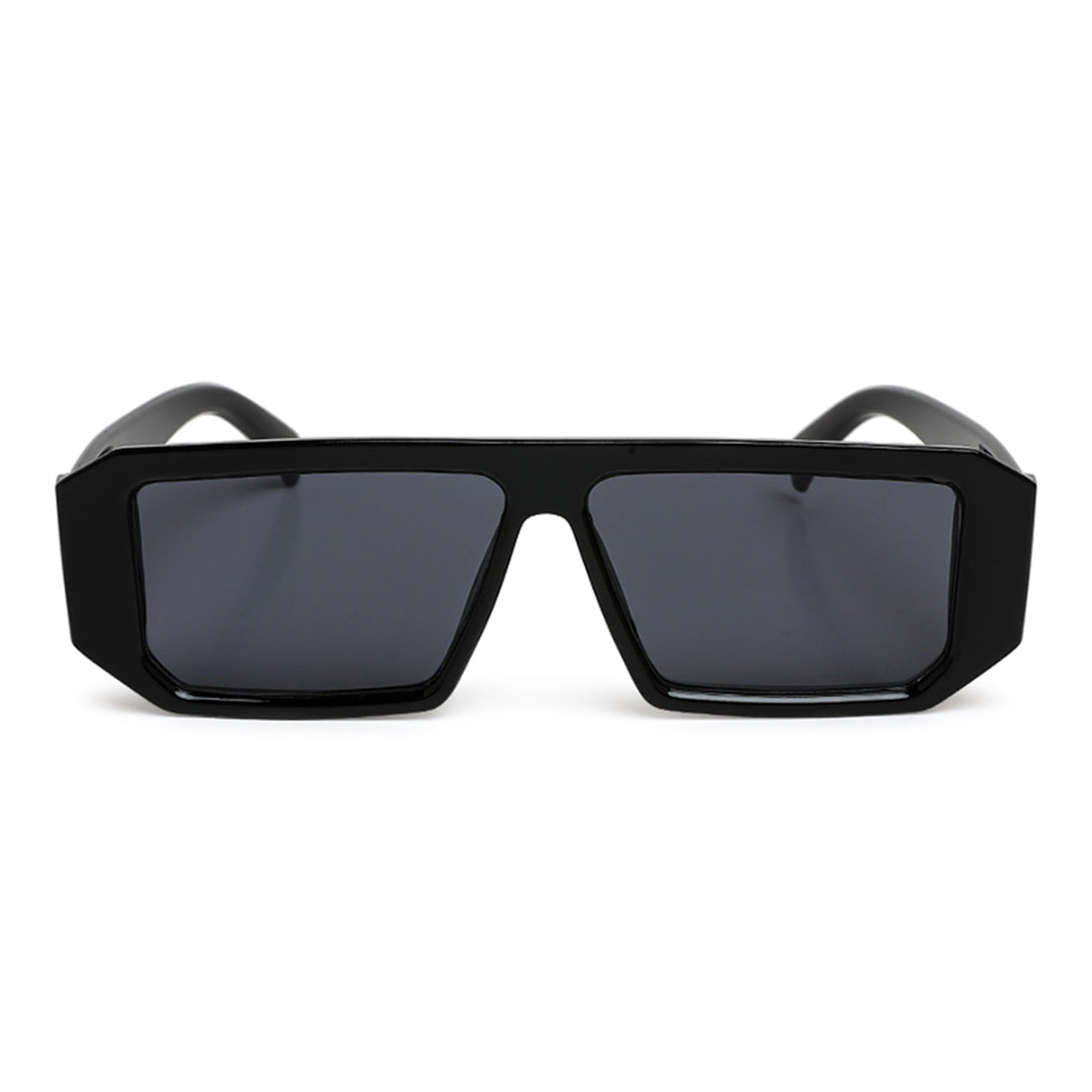 flat bridge rectangular sunglasses#color_black