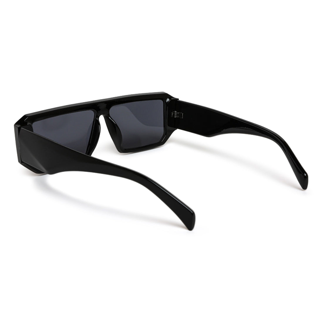 flat bridge rectangular sunglasses#color_black